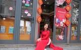 Phụ nữ Công an Hà Nội thướt tha áo dài xuống phố trong ngày 8-3